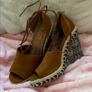 ‘Sugar’ boho tie up wedges